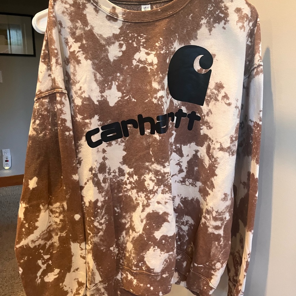 Jerzees Brown and Cream Tie-Dye Sweatshirt